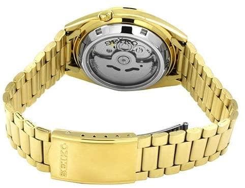 Seiko 5 Classic Mens Size Gold Dial & Plated Stainless Steel Strap Watch SNXS80K1 - Diligence1International