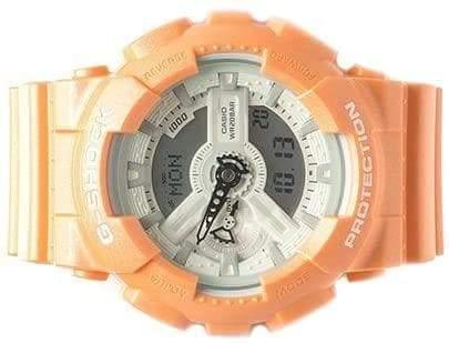 Casio G-Shock GA110 Series Anadigi Neon Color Melon Orange Watch GA110SG-4ADR - Diligence1International