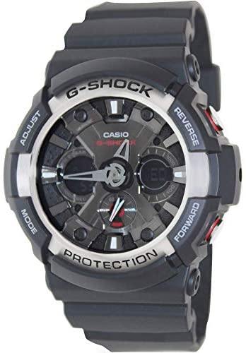 Casio G-Shock Standard Anadigi Black x Metallic Bezel Grey Accents Watch GA200-1ADR - Diligence1International