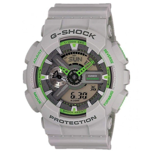 Casio G-Shock GA110 Series Anadigi Neon Color Dr. Doom Grey Hulk Watch GA110TS-8A3DR - Diligence1International