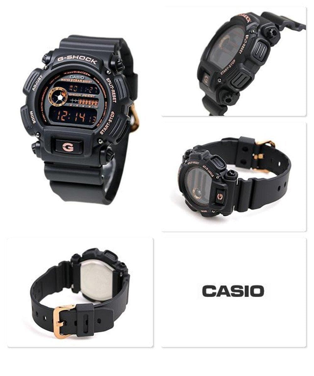 Casio G-Shock Black Stealth Series Digital Black x Rose Gold Accents Watch DW9052GBX-1A4DR - Diligence1International