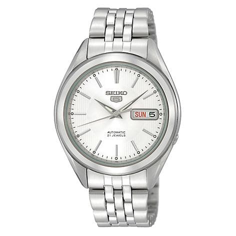 Seiko 5 Classic Men's Size Silver Dial Stainless Steel Strap Watch SNKL15K1 - Diligence1International