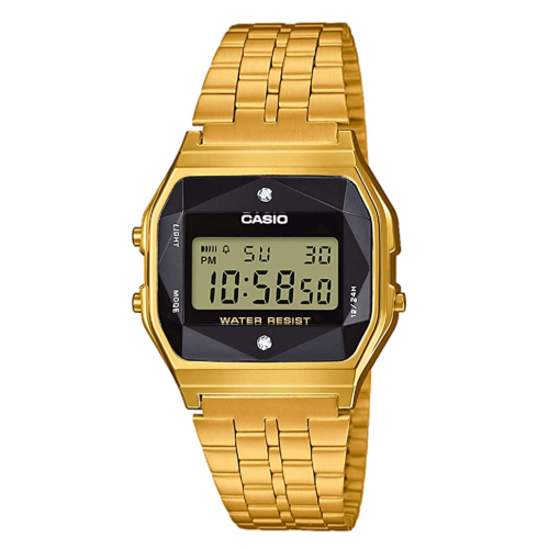 Casio Classic A159WGED-1DF Gold Stainless Steel Diamond Digital Watch - Diligence1International