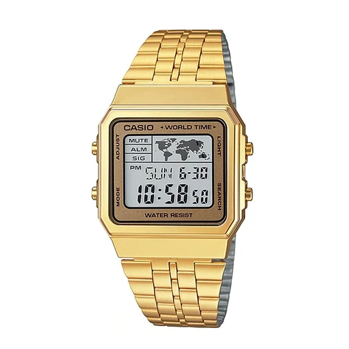 Casio Classic A500WGA-9DF Gold Stainless Steel Digital World Time Watch - Diligence1International