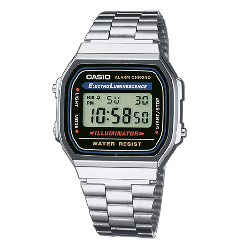 Casio Classic A-168WA Silver Stainless Steel Digital Watch - Diligence1International