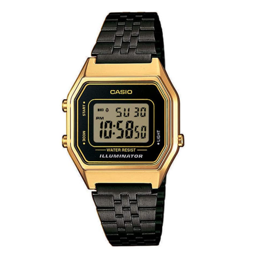 Casio LA-680WEGB Retro Gold and Black Steel Watch - Diligence1International