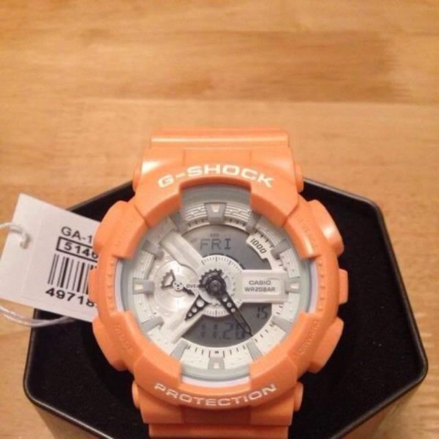 Casio G-Shock GA110 Series Anadigi Neon Color Melon Orange Watch GA110SG-4ADR - Diligence1International