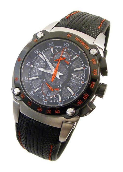 Seiko Sportura Double Retrograde Chronograph Men's Leather Strap Watch SPC039P2 - Diligence1International