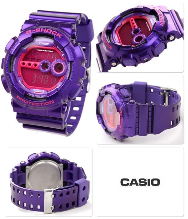 Casio G-Shock Big Case Digital Crazy Colors Purple Barney Watch GD100SC-6DR - Diligence1International