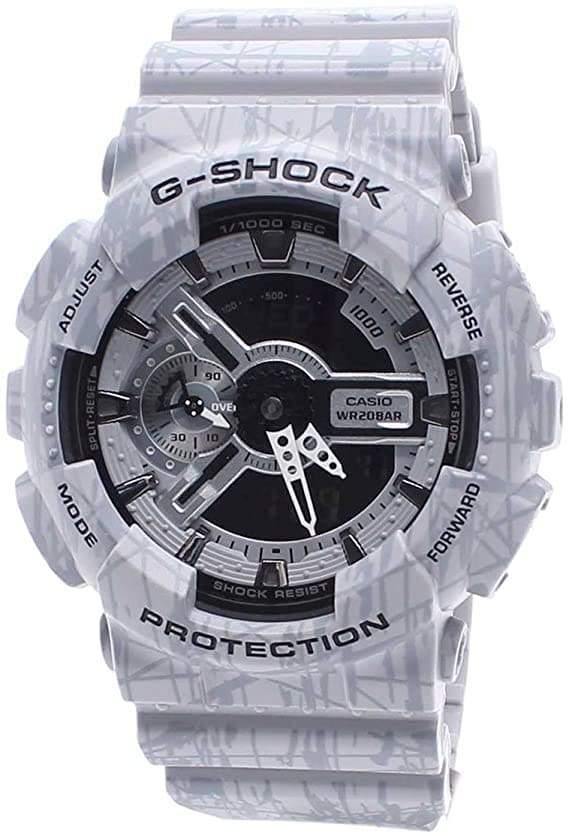 Casio G-Shock GA110 X-Large Slash Pattern Series Black Dial Grey Watch GA110SL-8ADR - Diligence1International