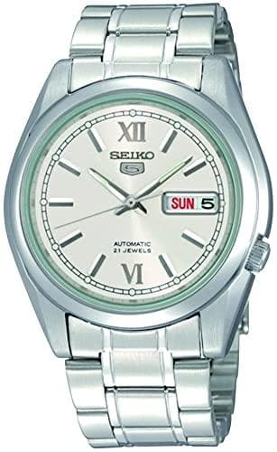 Seiko 5 Classic Silver Dial Couple's Stainless Steel Watch Set SNKL51K1+SYMK23K1 - Diligence1International