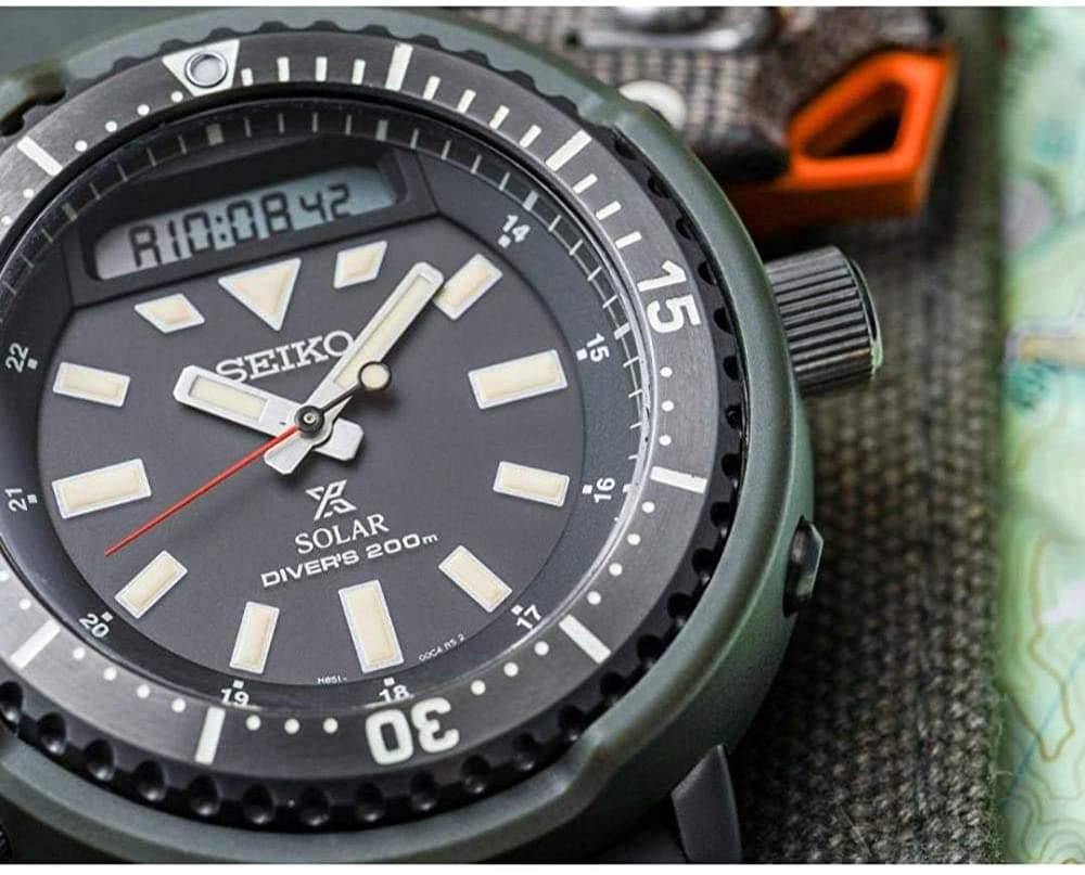 Seiko Urban Safari Series Arnie Solar Tuna Green Diver's Men's Watch SNJ031P1 - Diligence1International