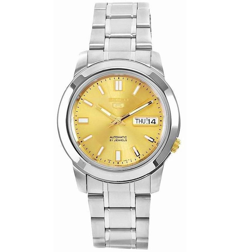 Seiko 5 Classic Men's Size Gold Dial Stainless Steel Strap Watch SNKK13K1 - Diligence1International
