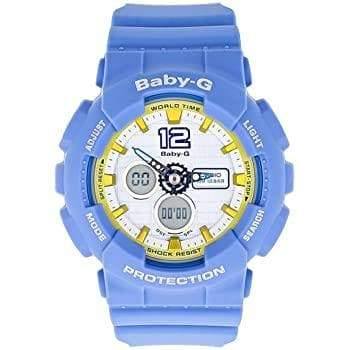 Casio Baby-G BA-120 Analog-Digital Navy Blue x Yellow Accents White Dial Watch BA120-2BDR - Diligence1International