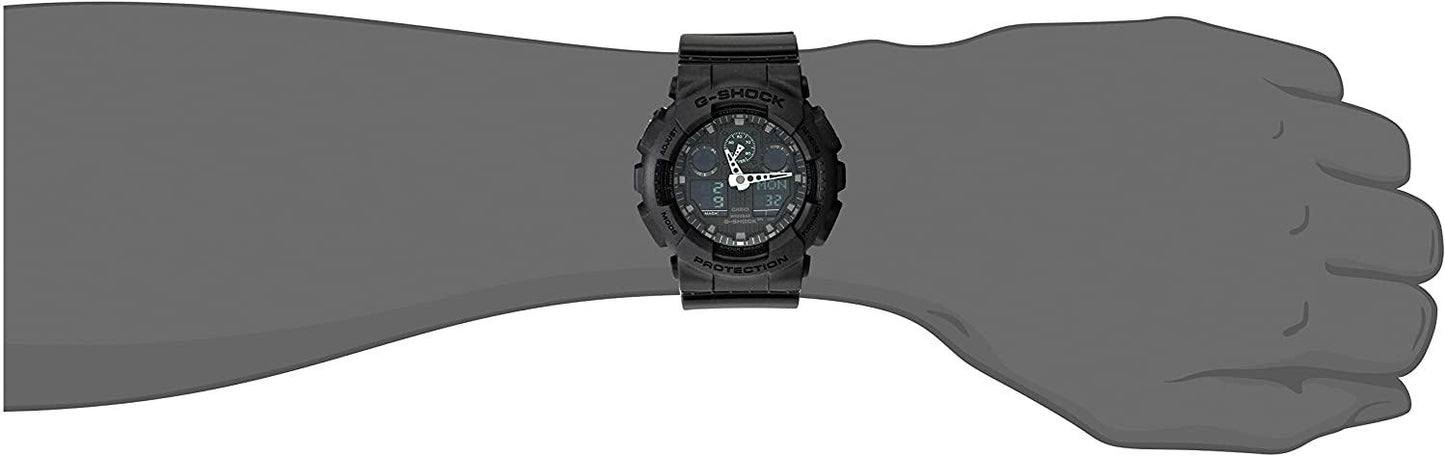 Casio G-Shock Black Series Anadigi Black x Green Accents Watch GA100MB-1ADR - Diligence1International