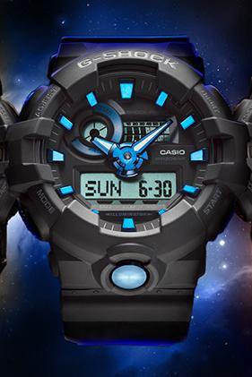 Casio G-Shock Analog-Digital Black x Metallic Blue Accents Watch GA710B-1A2DR - Diligence1International