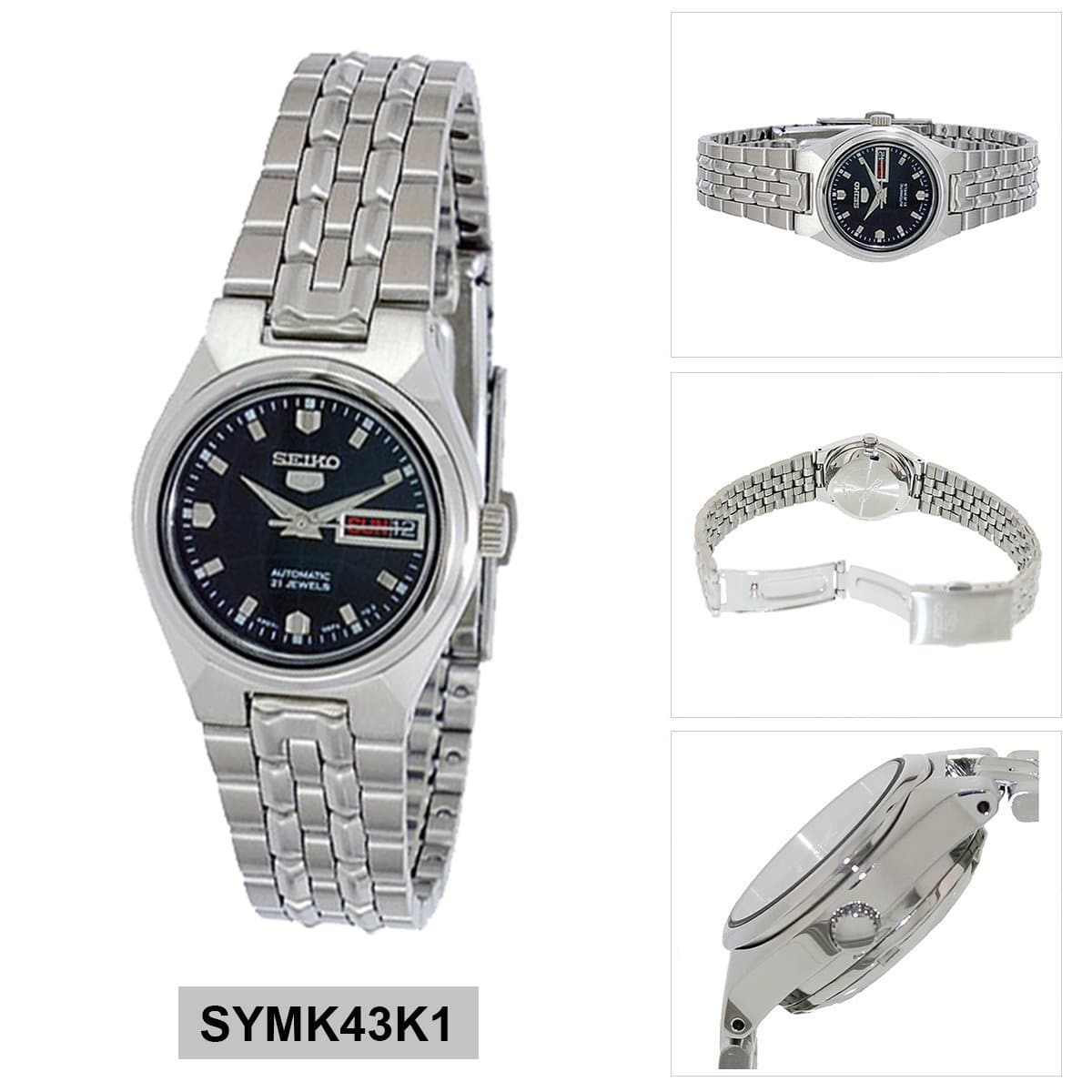 Seiko 5 Classic Ladies Size Black Dial Stainless Steel Strap Watch SYMK43K1 - Diligence1International