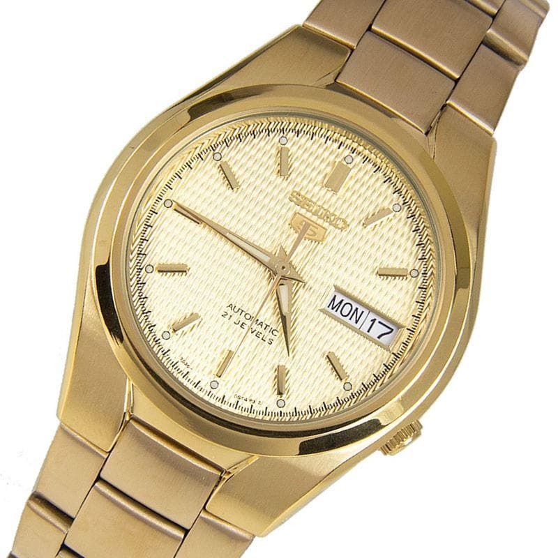 Seiko 5 Classic Gold Dial Couple's Gold Plated Stainless Steel Watch Set SNK610K1+SYMC18K1 - Diligence1International