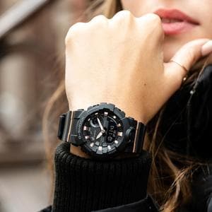 Casio G-Shock G’Squad Mobile Link Bluetooth Anadigi Black x Rose Gold Accent Watch GMAB800-1ADR - Diligence1International