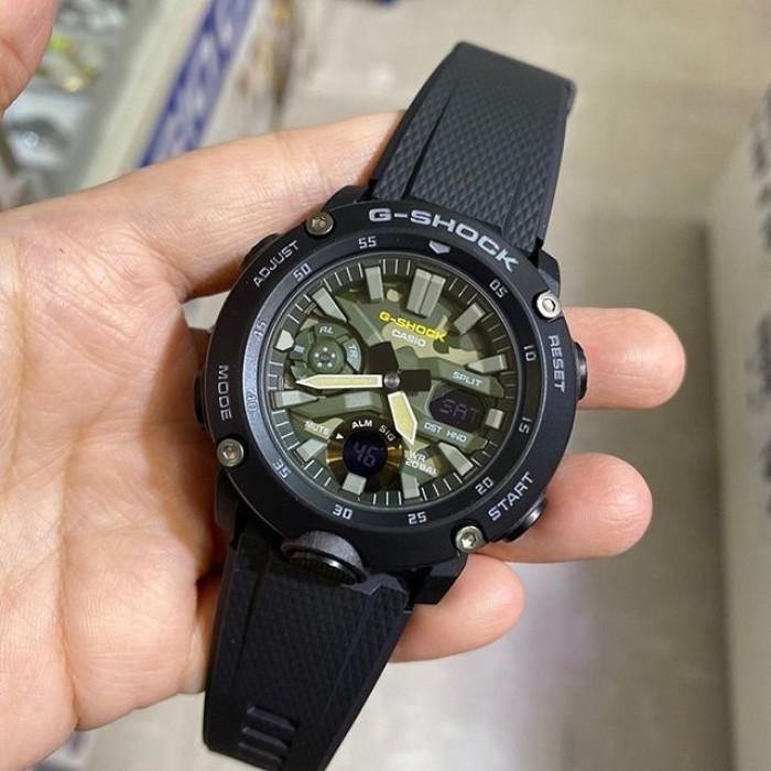 Casio G-Shock Utility Model Anadigi Black Green Camo Dial Men's Watch GA2000SU-1A - Diligence1International