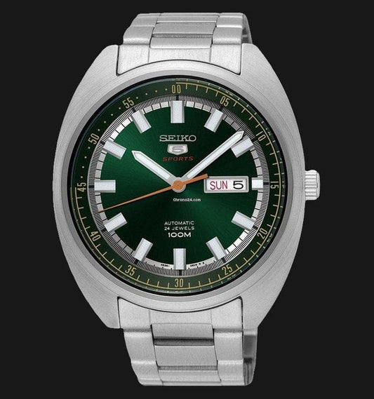 Seiko 5 Sports 100M Green Helmet Turtle Automatic Men's Stainless Steel Watch SRPB13K1 - Diligence1International