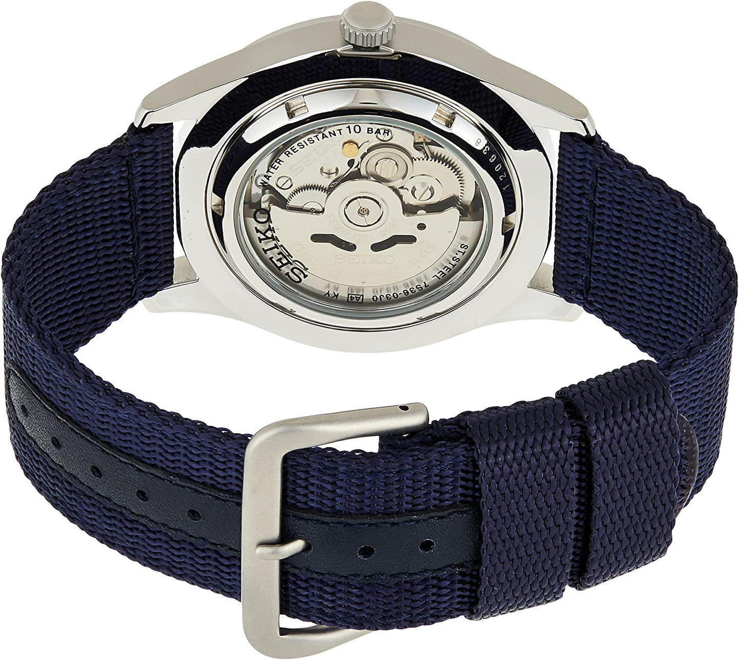 Seiko 5 Sports Military 100M Automatic Men's Watch Blue Nylon Strap SNZG11K1