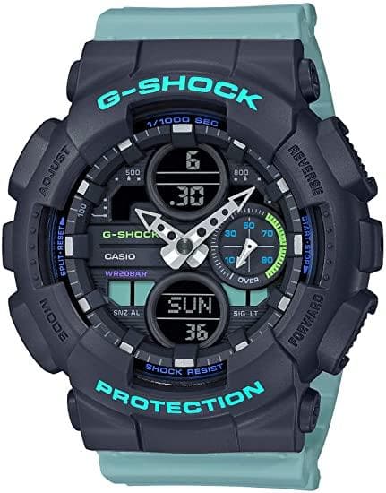 Casio G-Shock Sneaker S Series Analog-Digital Black x Teal Strap Ladies' Watch GMAS140-2ADR - Diligence1International