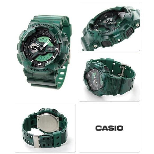 Casio G-Shock GA110 Series Military Green Camo Black Dial Watch GA110CM-3ADR - Diligence1International