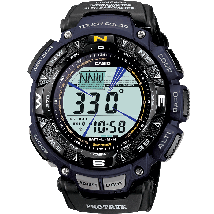 Casio Protrek Pathfinder Triple Sensor Digital Men's Blue Strap Watch PRG-240B-2ER - Diligence1International