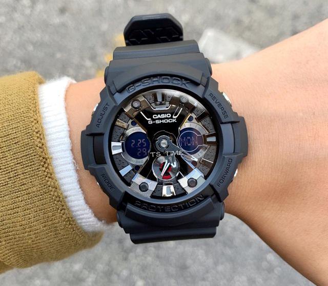 Casio G-Shock Standard Anadigi Black x Metallic Grey Accents Watch GA201-1ADR