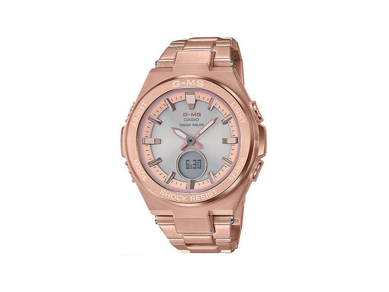 Casio Baby-G G-MS Anadigi Rose Gold Plated Silver Dial Watch MSG-S200DG-4ADR - Diligence1International