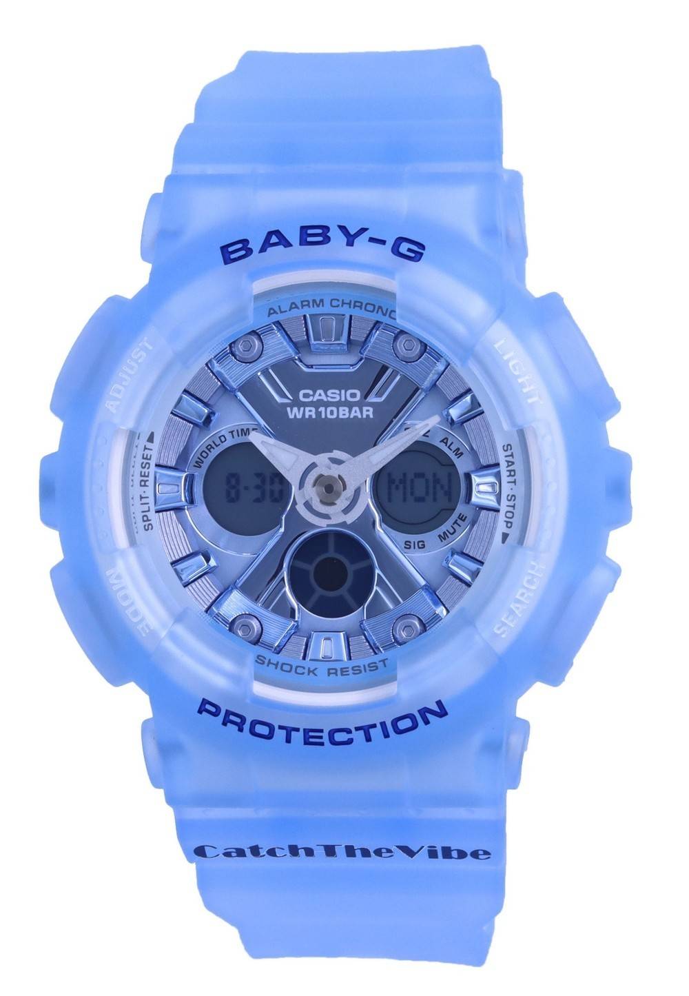Casio Baby-G Anadigi Metallic Blue Jelly RIEHATA Watch BA130CV-2ADR