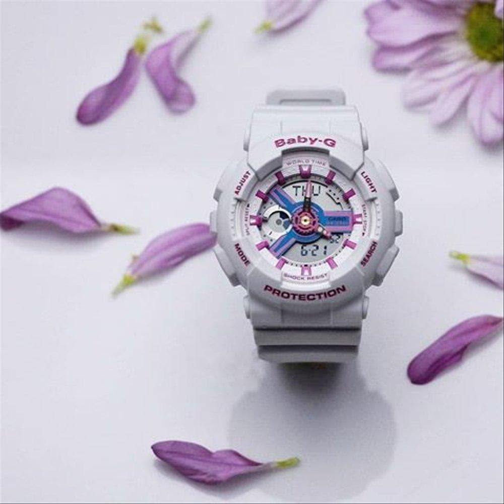 Casio Baby-G BA-110 Series Neo Retro Colors White Watch BA110NR-8A - Diligence1International