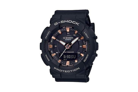 Casio G-Shock S Series Anadigi Black with Rose Gold Accents Ladies' Watch GMAS130PA-1ADR - Diligence1International