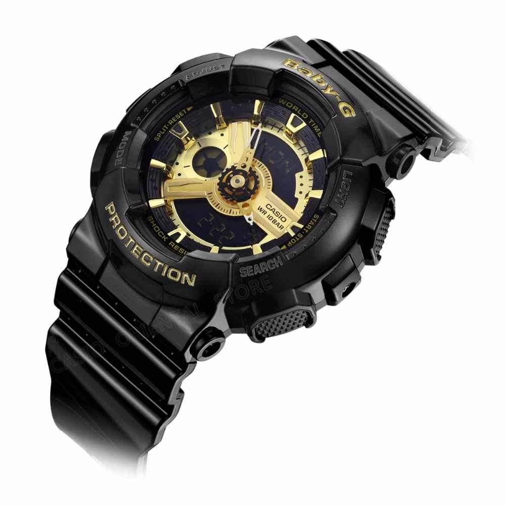 Casio Baby-G BA-110 Black & Gold Series Analog-Digital Black x Gold Dial Watch BA110-1ADR - Diligence1International