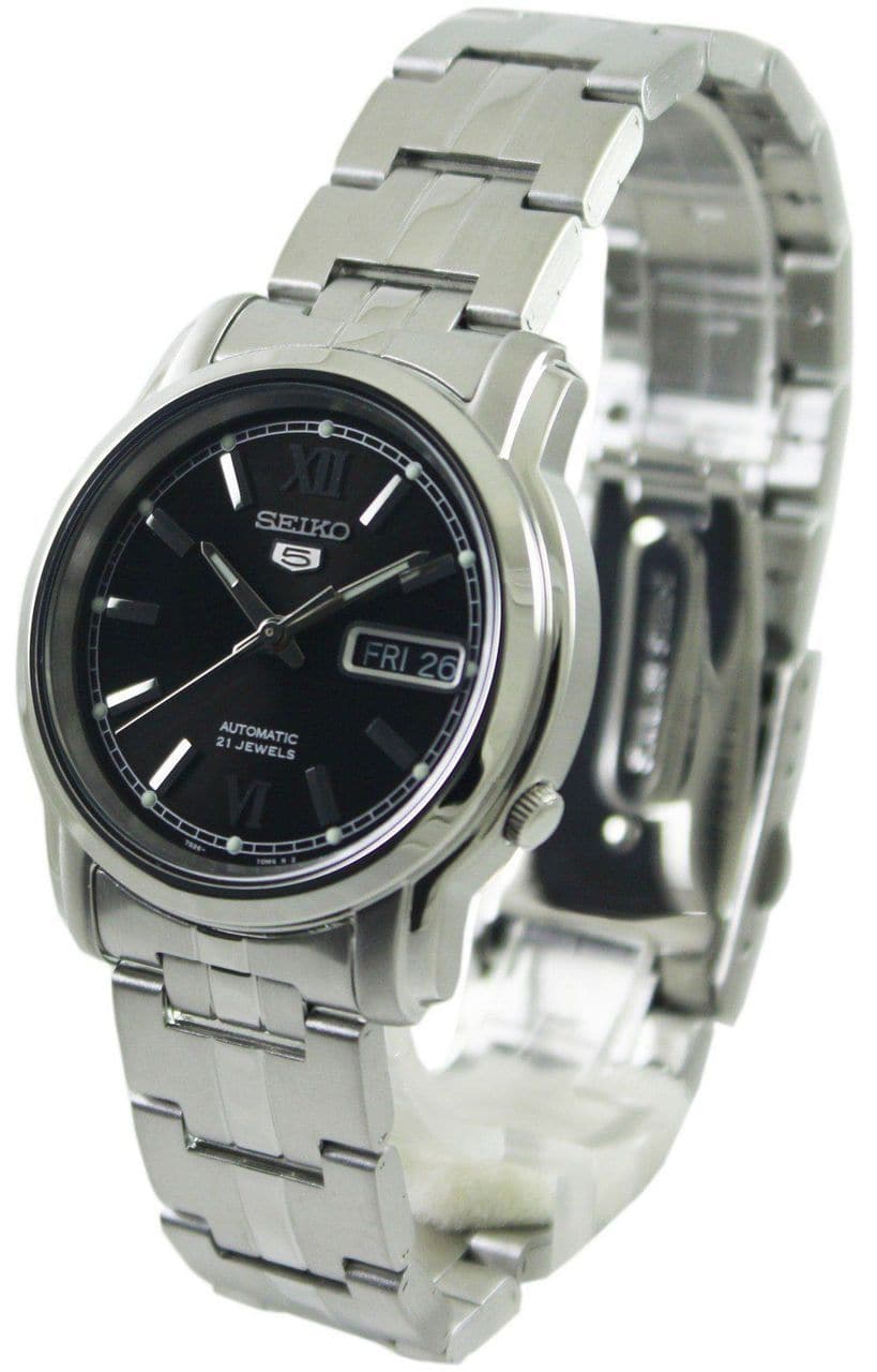 Seiko 5 Classic Men's Size Black Dial Stainless Steel Strap Watch SNKK81K1 - Diligence1International
