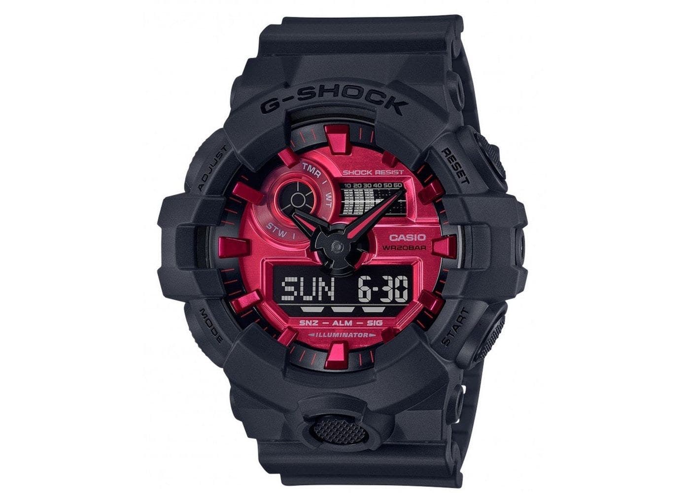 Casio G-Shock Special Color Adrenaline Black x Red Dial x Grey Accents Watch Last Dance GA700AR-1ADR - Diligence1International