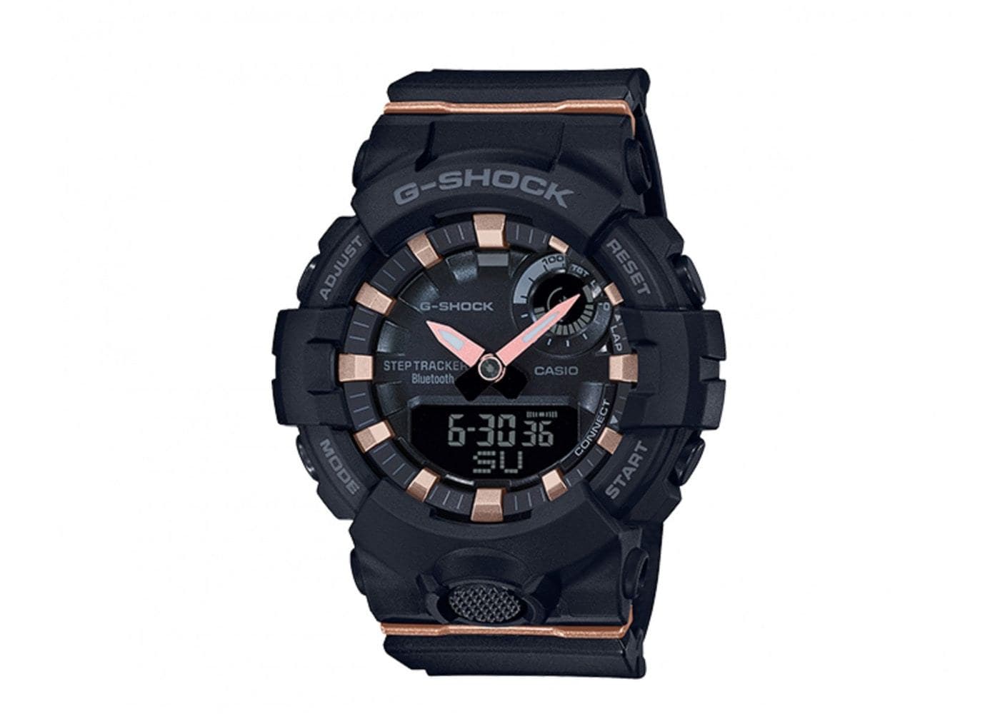 Casio G-Shock G’Squad Mobile Link Bluetooth Anadigi Black x Rose Gold Accent Watch GMAB800-1ADR - Diligence1International