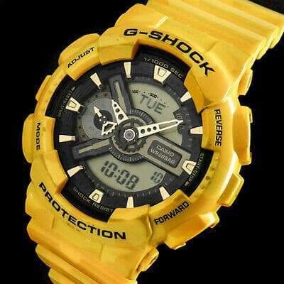 Casio G-Shock GA110 Series Anadigi Military Color Yellow Camo Watch GA110CM-9AER - Diligence1International