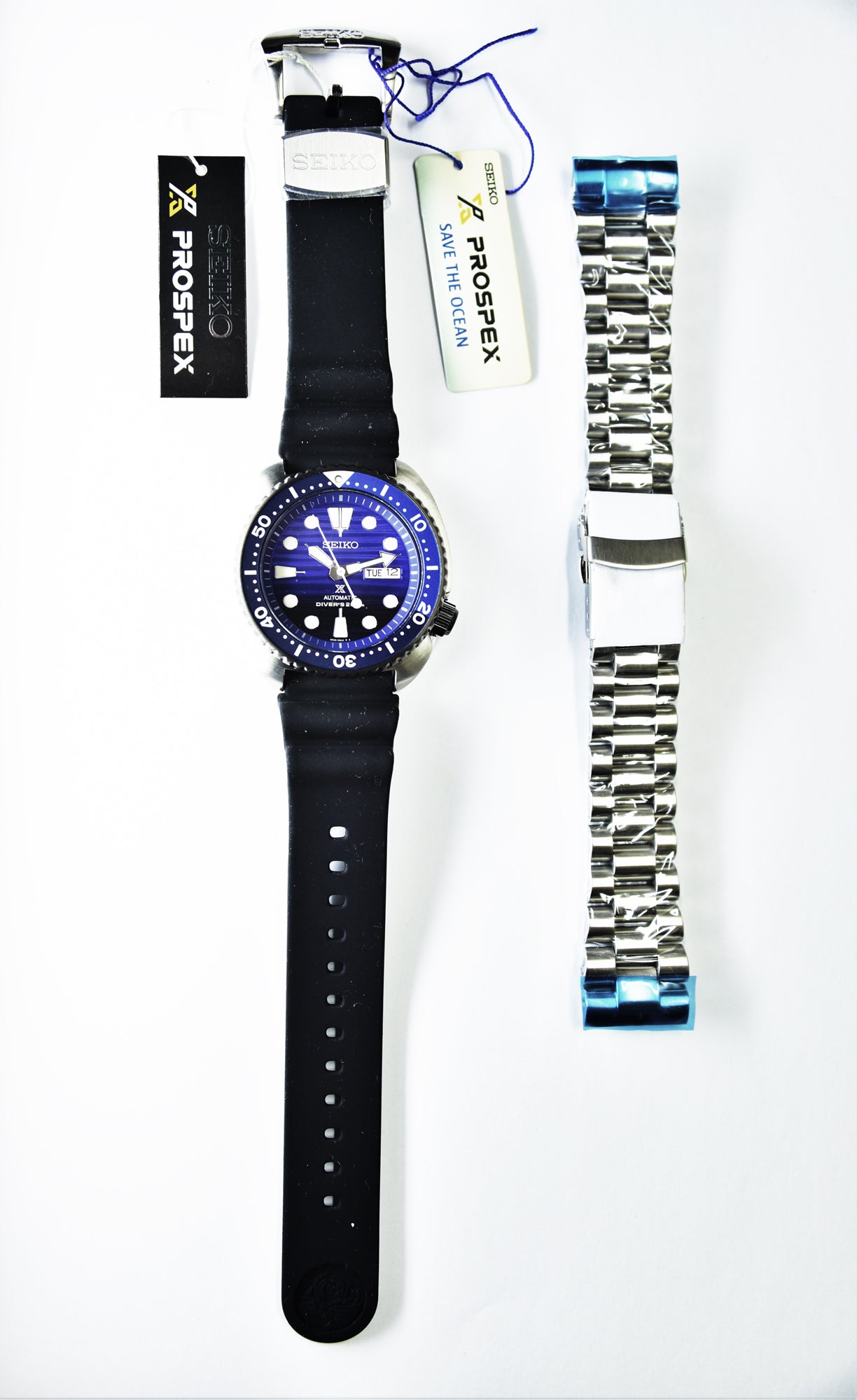 Seiko SE Save the Ocean Turtle Diver's Men's Watch Rubber+Endmill 316L S/S Watch SRPC91K1 SET - Diligence1International