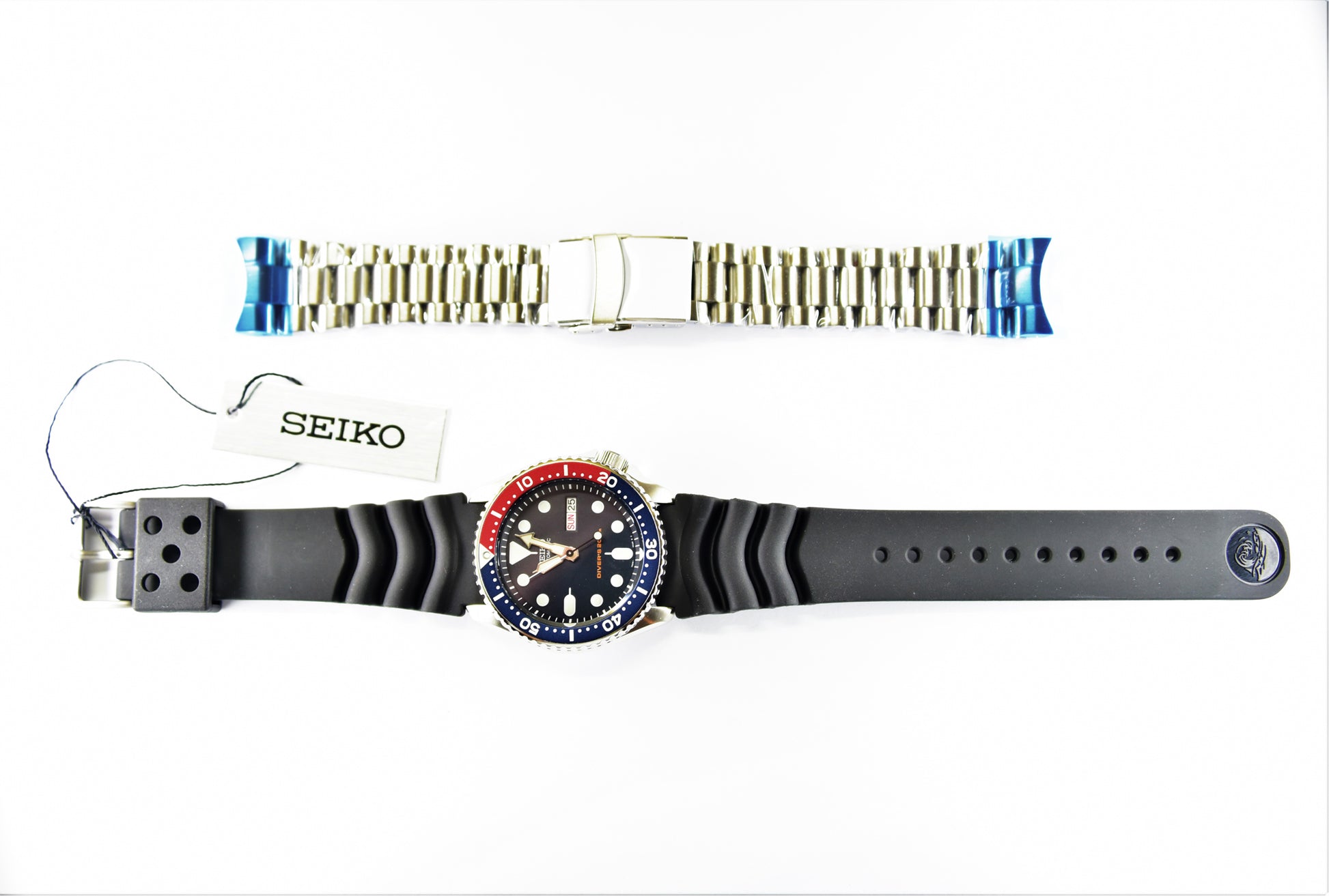 Seiko Pepsi SKX Diver's 200M Men's Rubber+Endmill 316L S/S Strap Watch SKX009K1 SET - Diligence1International