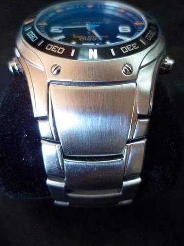 Casio Hunting Timer Moon Phase Anadigi Stainless Steel Watch AMW-701D-1AV - Diligence1International