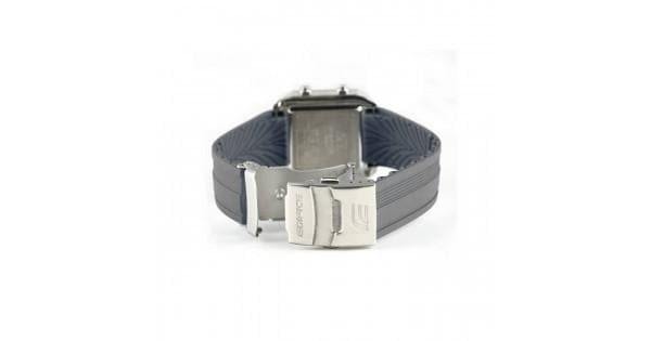 Casio Edifice Digital Series Rectangle Black Dial Men's Grey Rubber Strap Watch EFD-1000-7V - Diligence1International