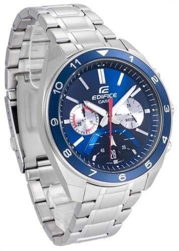 Casio Edifice Chronograph Blue Dial Men's Stainless Steel Watch EFV-590D-2AV - Diligence1International