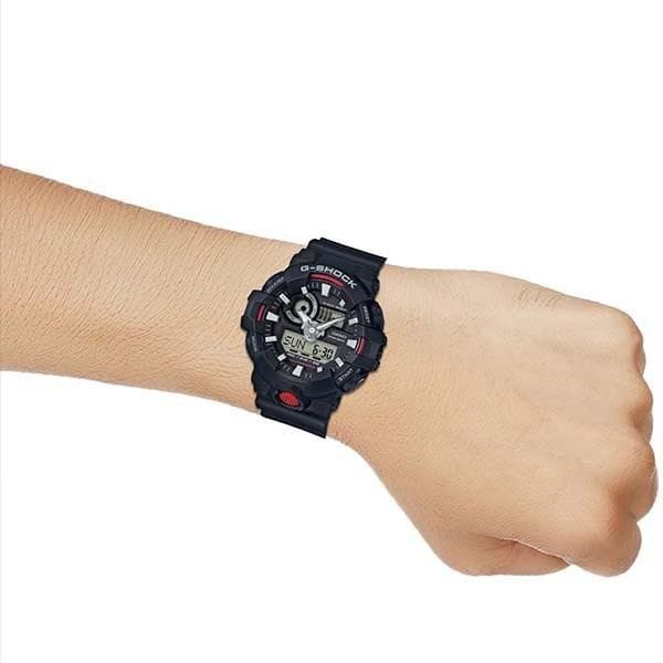 Casio G-Shock Standard Analog-Digital Black x Red x Grey Accents Last Dance Watch GA700-1ADR