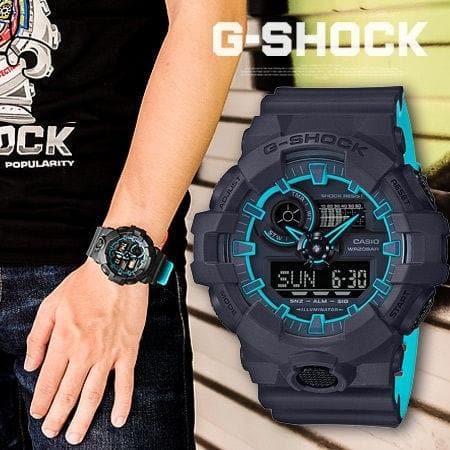 Casio G-Shock Special Color Model Black x Neon Blue Watch Tron