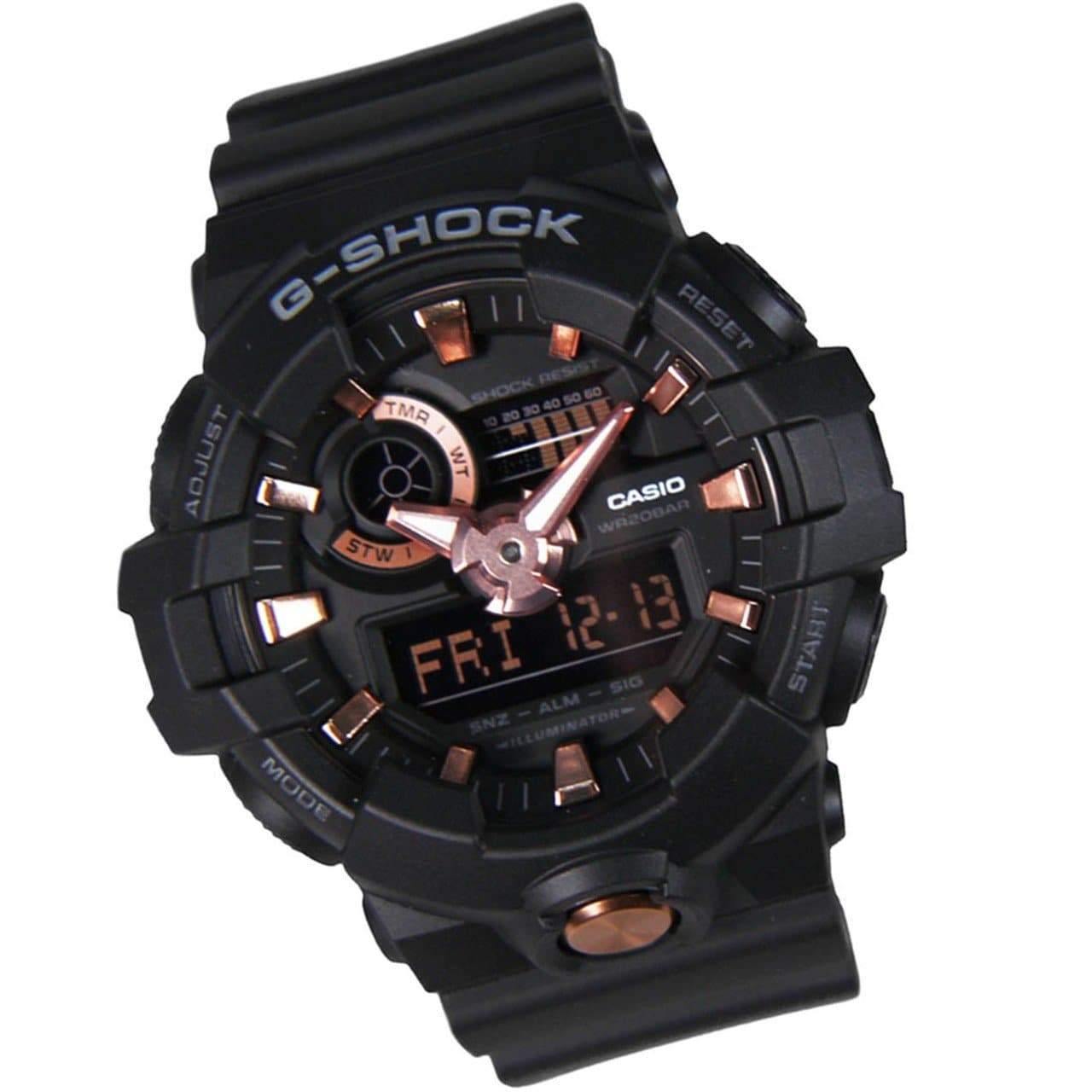 Casio G-Shock Analog-Digital Black x Rose Gold Accents Watch GA710B-1A4DR - Diligence1International