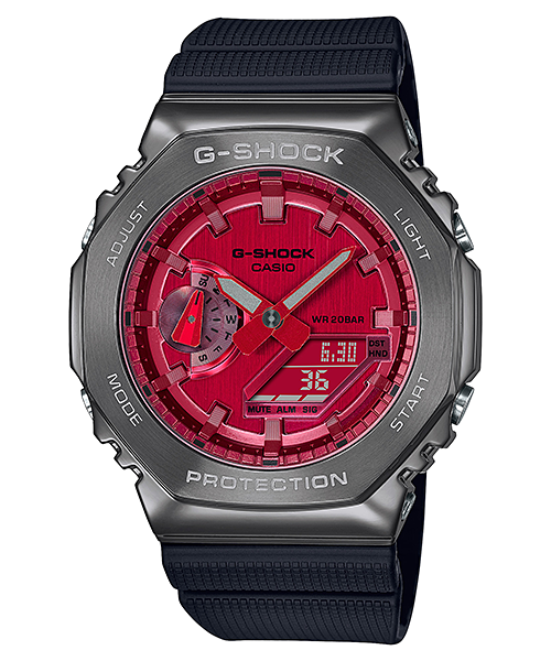 Casio G-Shock Carbon Core Guard Black x Red AP CasiOak Men's Metal Case Watch GM2100B-4ADR