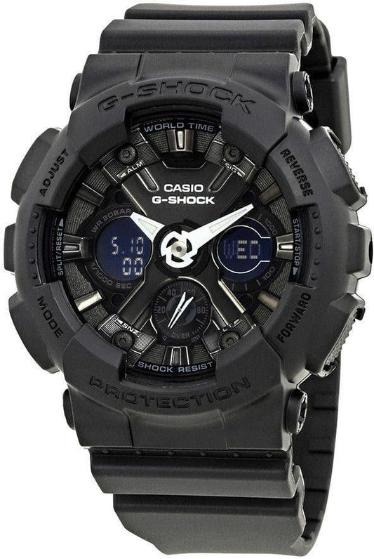 Casio G-Shock Black Stealth Series Anadigi Black Metallic Face Ladies' Watch GMAS120MF-1ADR - Diligence1International