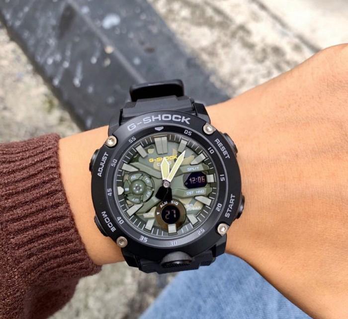 Casio G-Shock Utility Model Anadigi Black Green Camo Dial Men's Watch GA2000SU-1A - Diligence1International